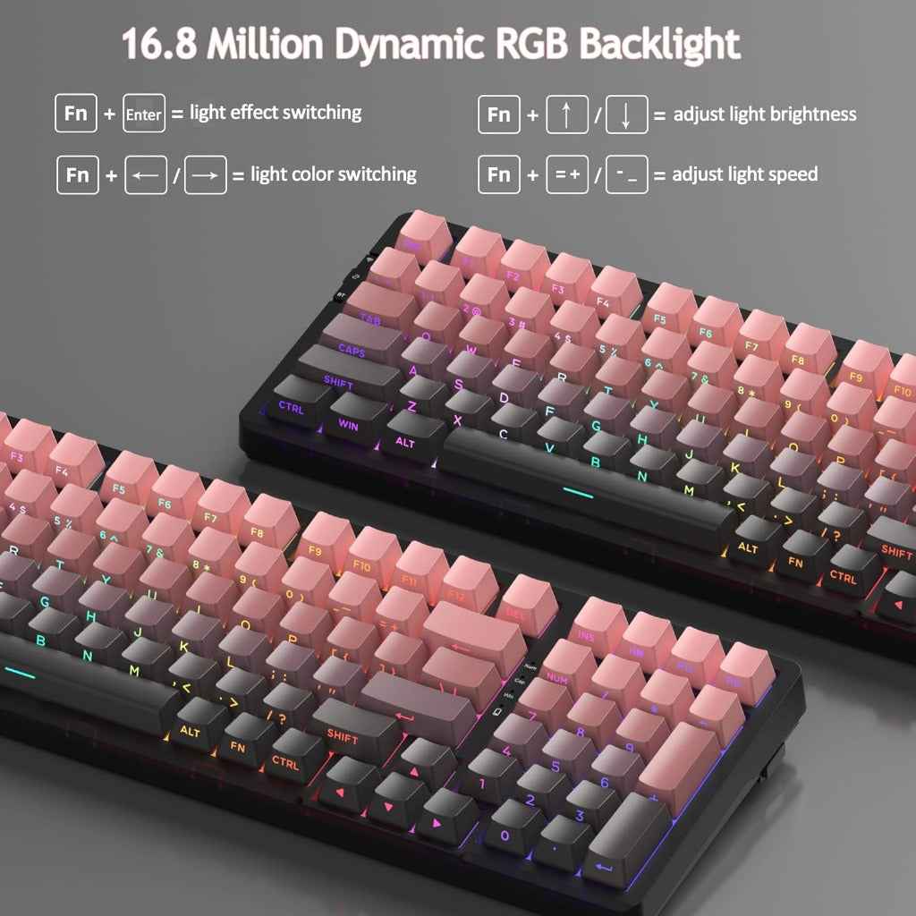 MageGee LIGHT100 2.4G/USB-C/BT5.0 8000mAh Wireless Creamy Keyboard