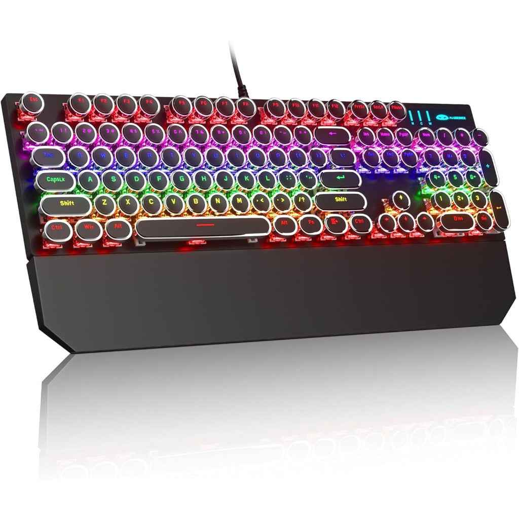 MageGee Typewriter Mechanical Gaming Keyboard, Retro Punk