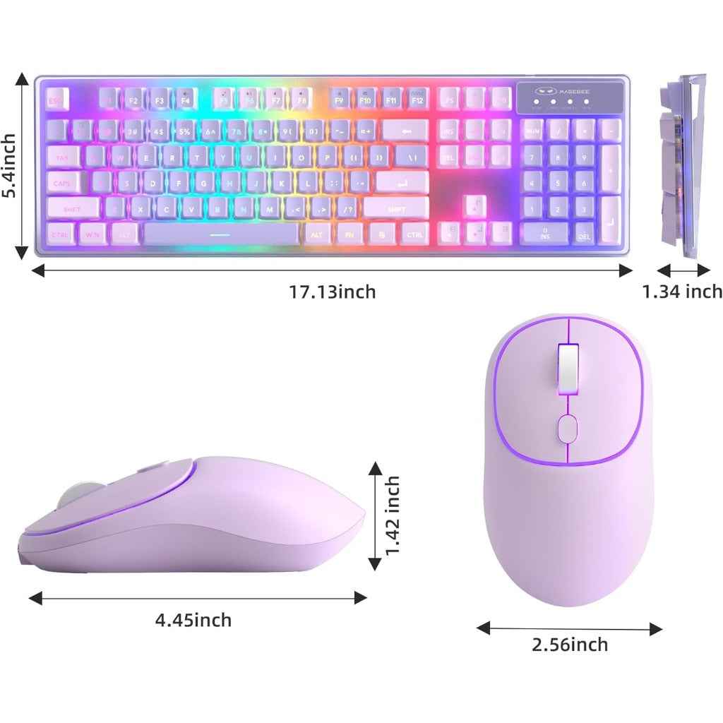 MageGee V550 Wireless Gaming Keyboard and Mouse, 2.4G Full-Sized