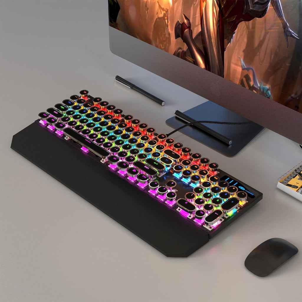 MageGee Typewriter Mechanical Gaming Keyboard, Retro Punk