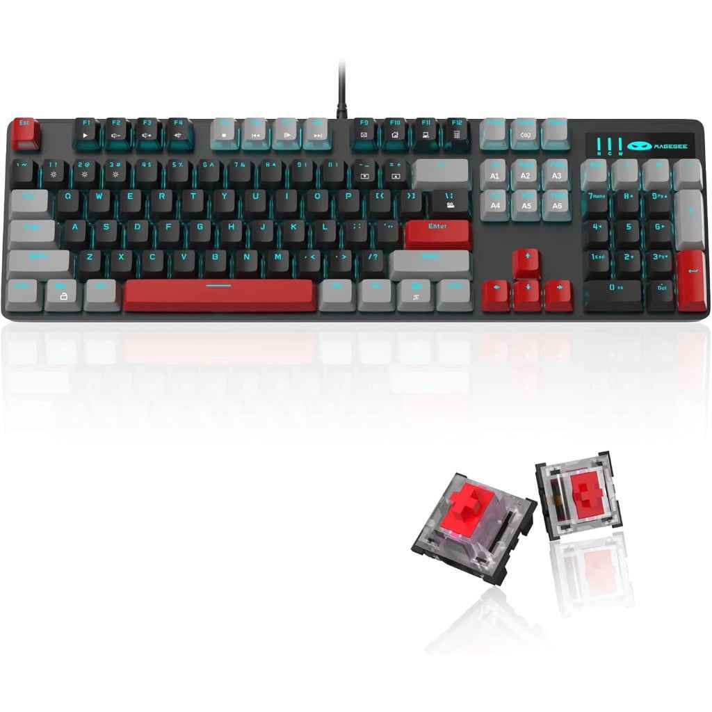 MageGee Mechanical Gaming Keyboard 104 Keys White Backlit