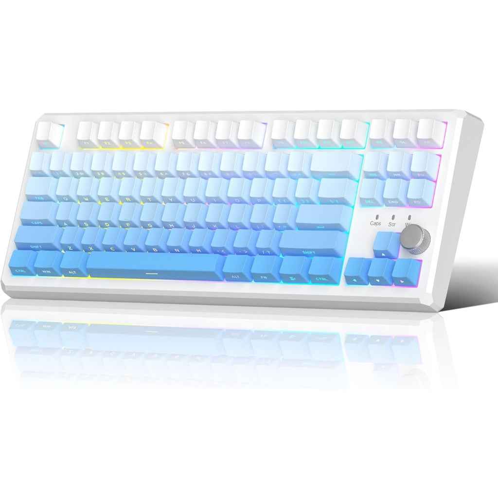 MageGee 2.4G/BT5.0/USB-C Wireless Creamy Blue Mechanical Keyboard