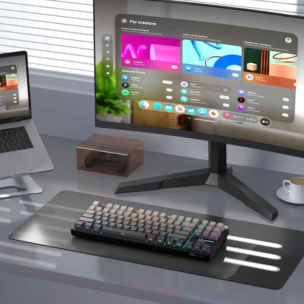 MageGee LIGHT87 2.4G/USB-C/BT5.0 8000mAh Wireless Creamy Keyboard