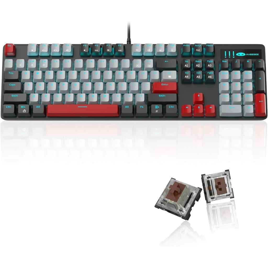 MageGee Mechanical Gaming Keyboard 104 Keys White Backlit