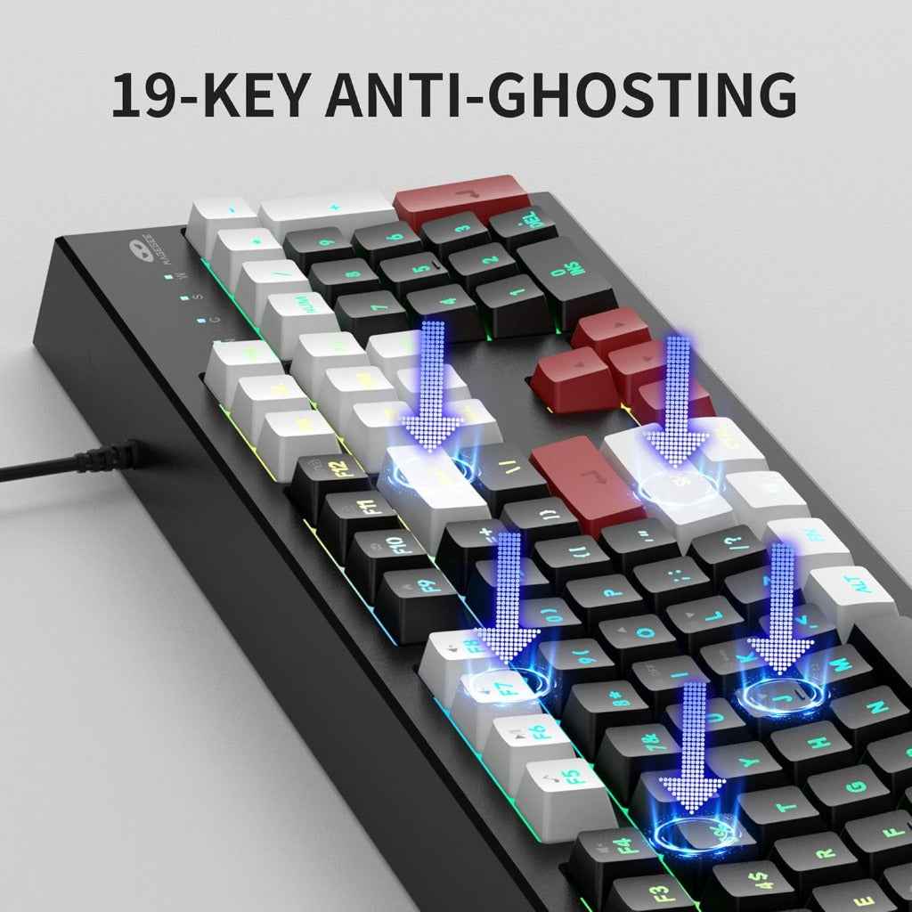 MageGee Creamy Keyboard,K2 Keyboard Wired RGB Backlit 104 Keys