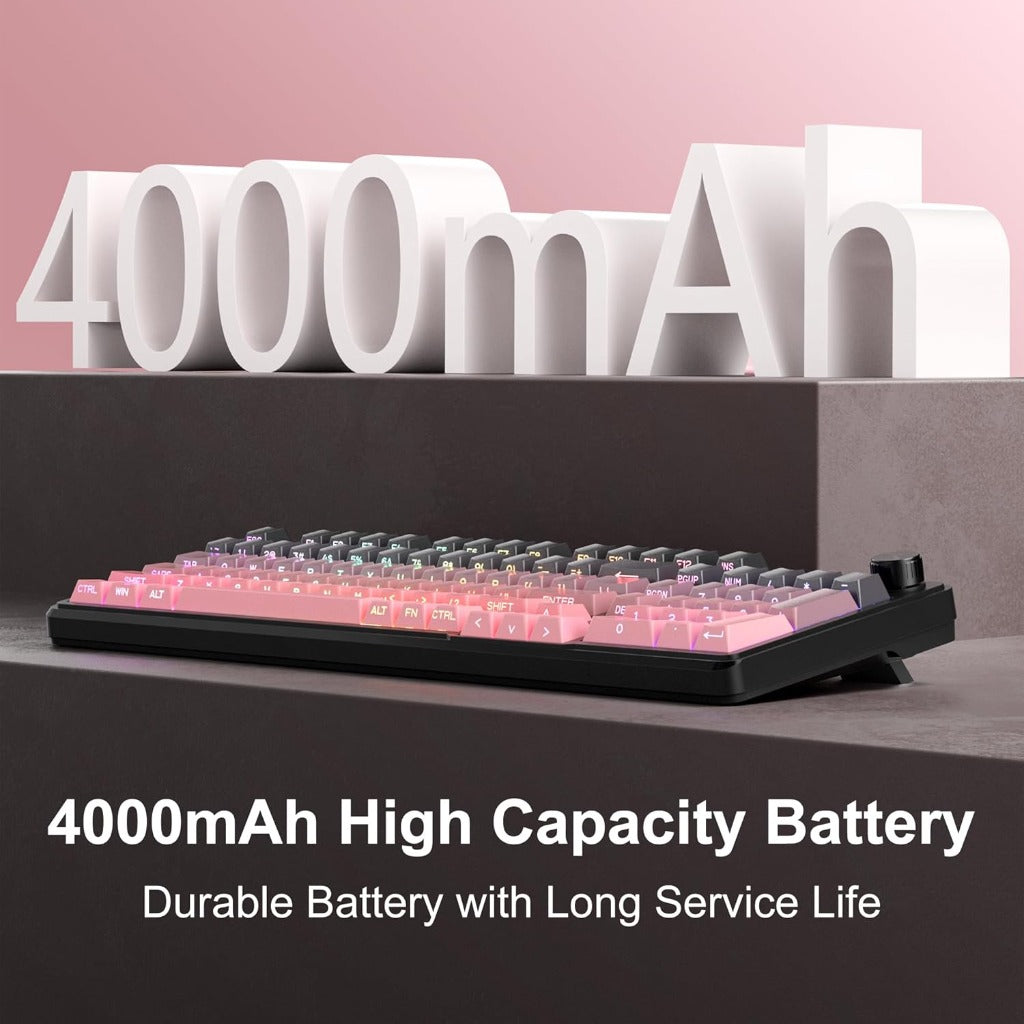 MageGee GK960 4000mAh Wireless Gaming Keyboard Tri-Mode Wired/BT/2.4G Creamy