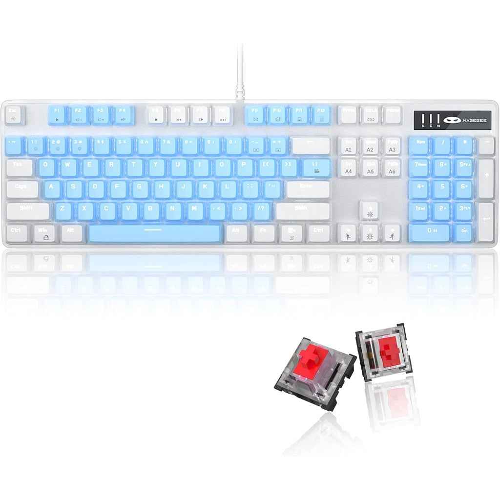 MageGee Mechanical Gaming Keyboard 104 Keys White Backlit