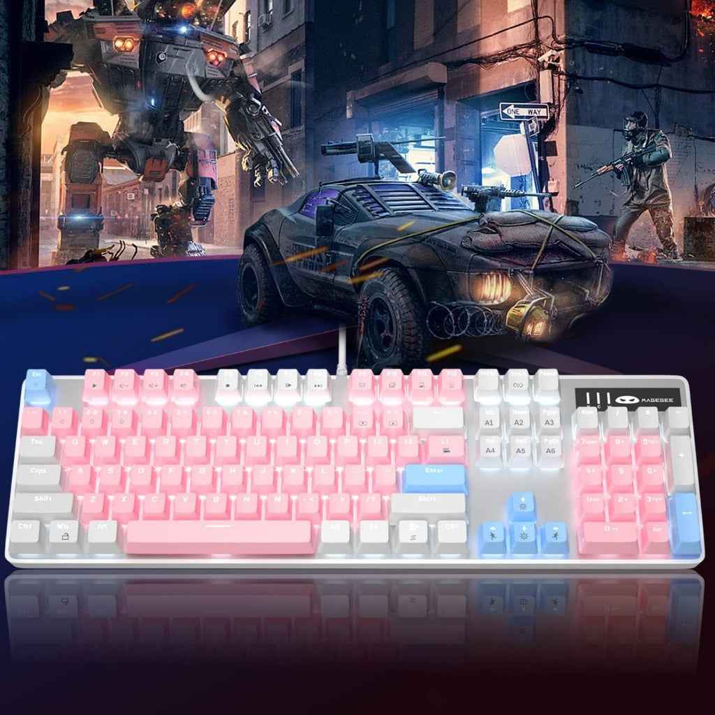 MageGee Mechanical Gaming Keyboard 104 Keys White Backlit