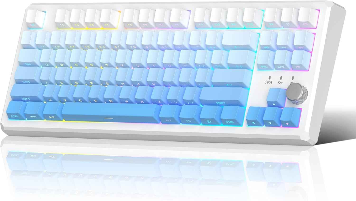 MageGee 2.4G/BT5.0/USB-C Wireless Creamy Blue Mechanical Keyboard