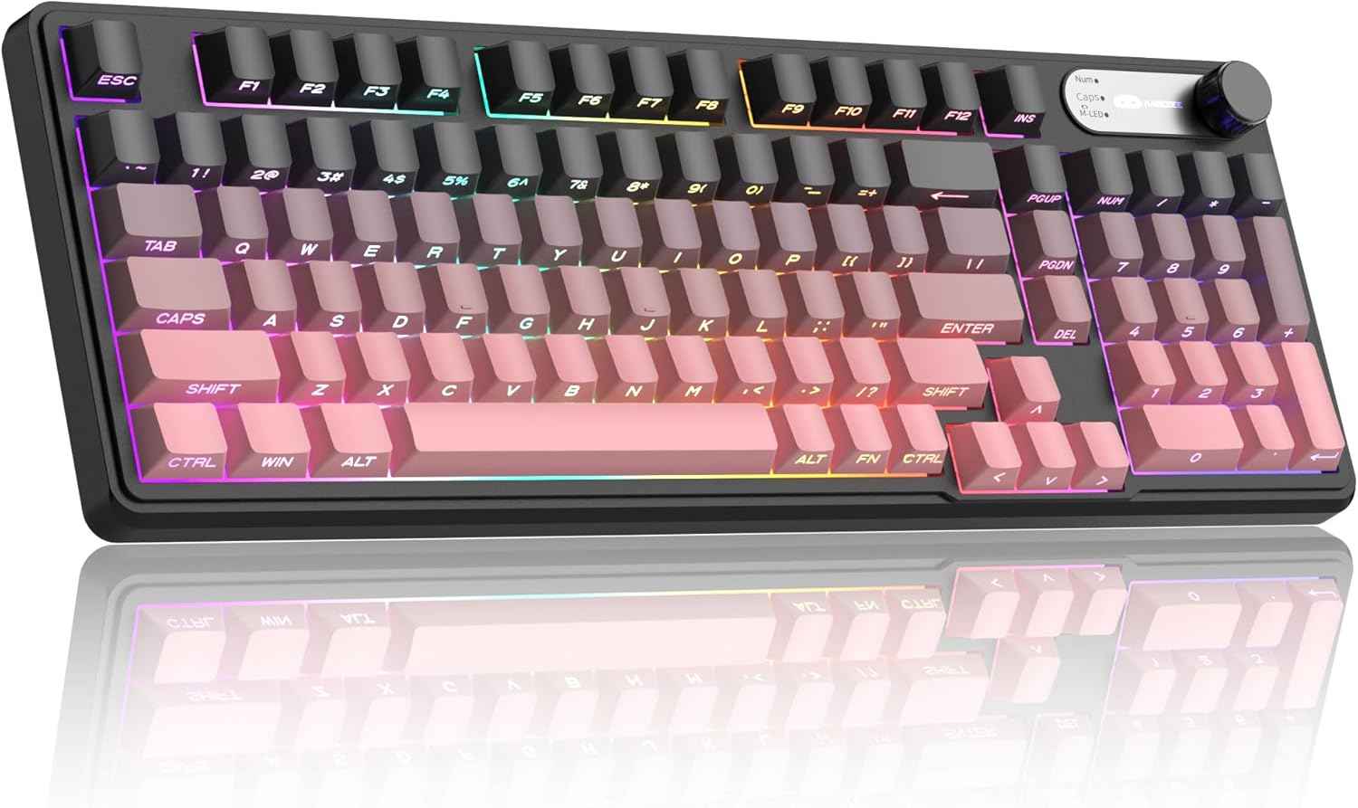 MageGee GK960 Wireless Gaming Keyboard, RGB Tri-Mode Wired/BT/2.4G Creamy Keyboard