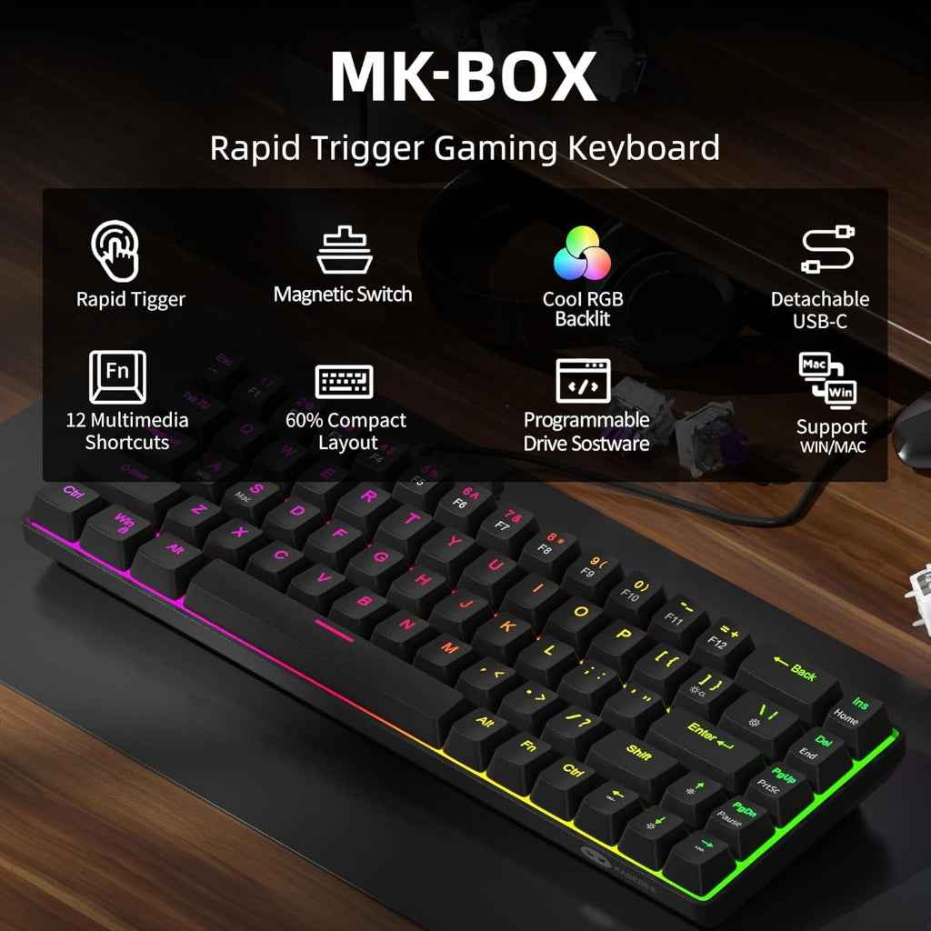 MageGee 60% Rapid Trigger Gaming Keyboard 8000Hz Polling Rate