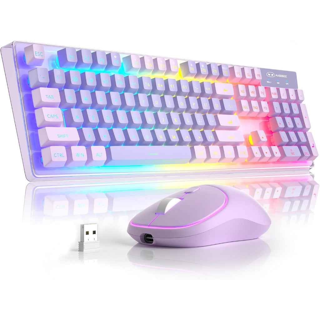MageGee V550 Wireless Gaming Keyboard and Mouse, 2.4G Full-Sized