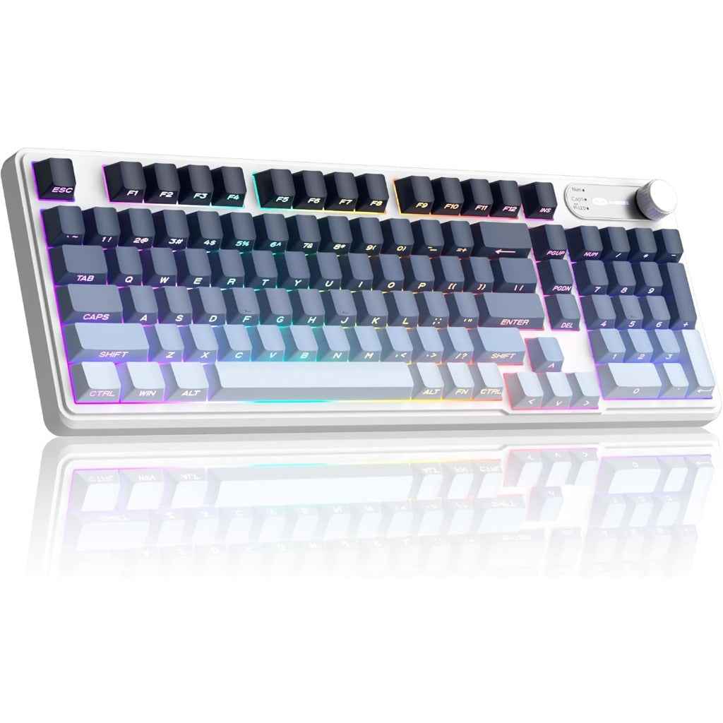 MageGee GK960 4000mAh Wireless Gaming Keyboard Tri-Mode Wired/BT/2.4G Creamy