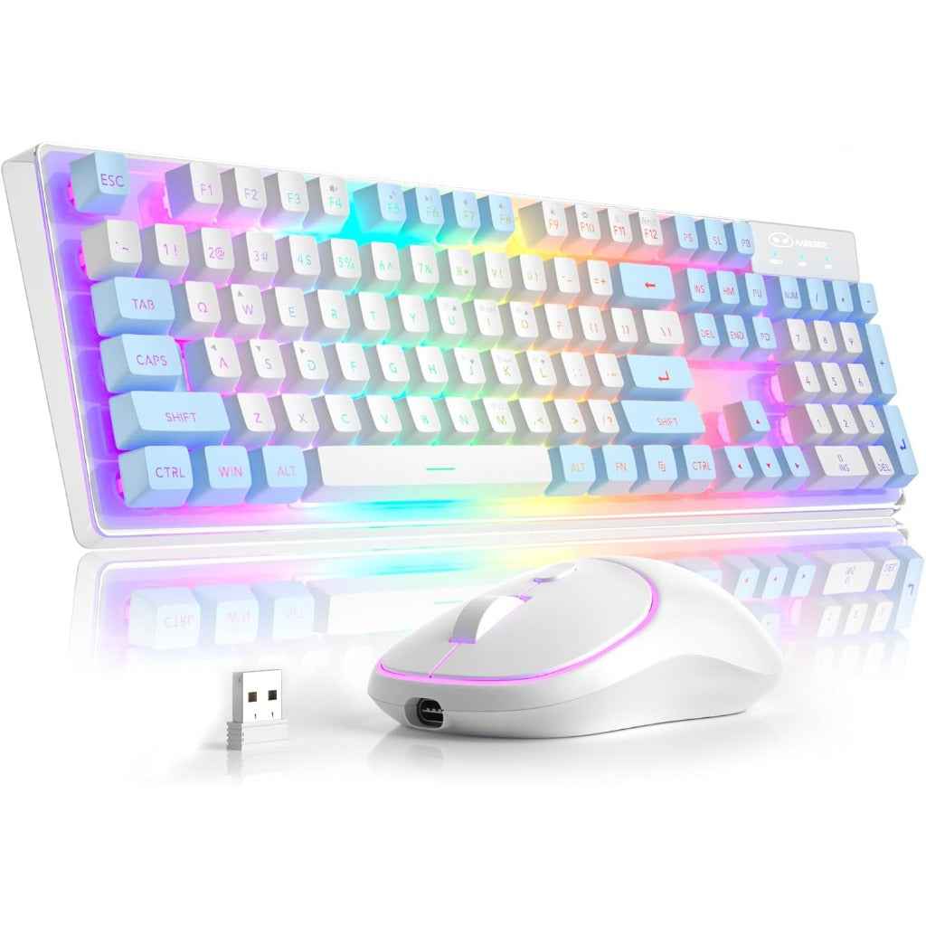 MageGee V550 Wireless Gaming Keyboard and Mouse, 2.4G Full-Sized