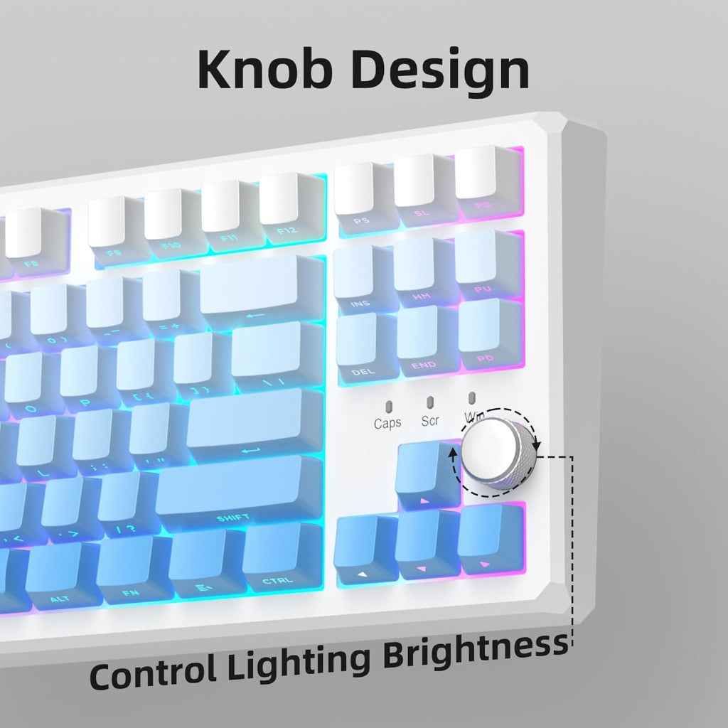 MageGee 2.4G/BT5.0/USB-C Wireless Creamy Blue Mechanical Keyboard