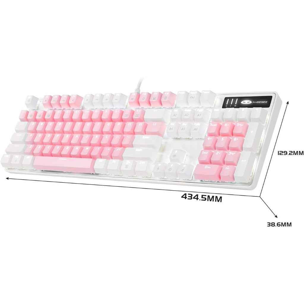MageGee Mechanical Gaming Keyboard 104 Keys White Backlit