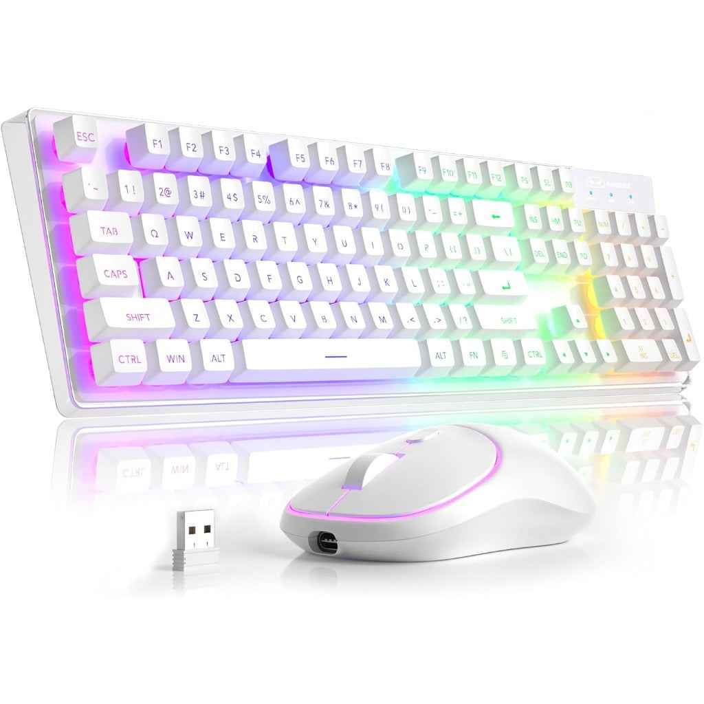 MageGee V550 Wireless Gaming Keyboard and Mouse, 2.4G Full-Sized