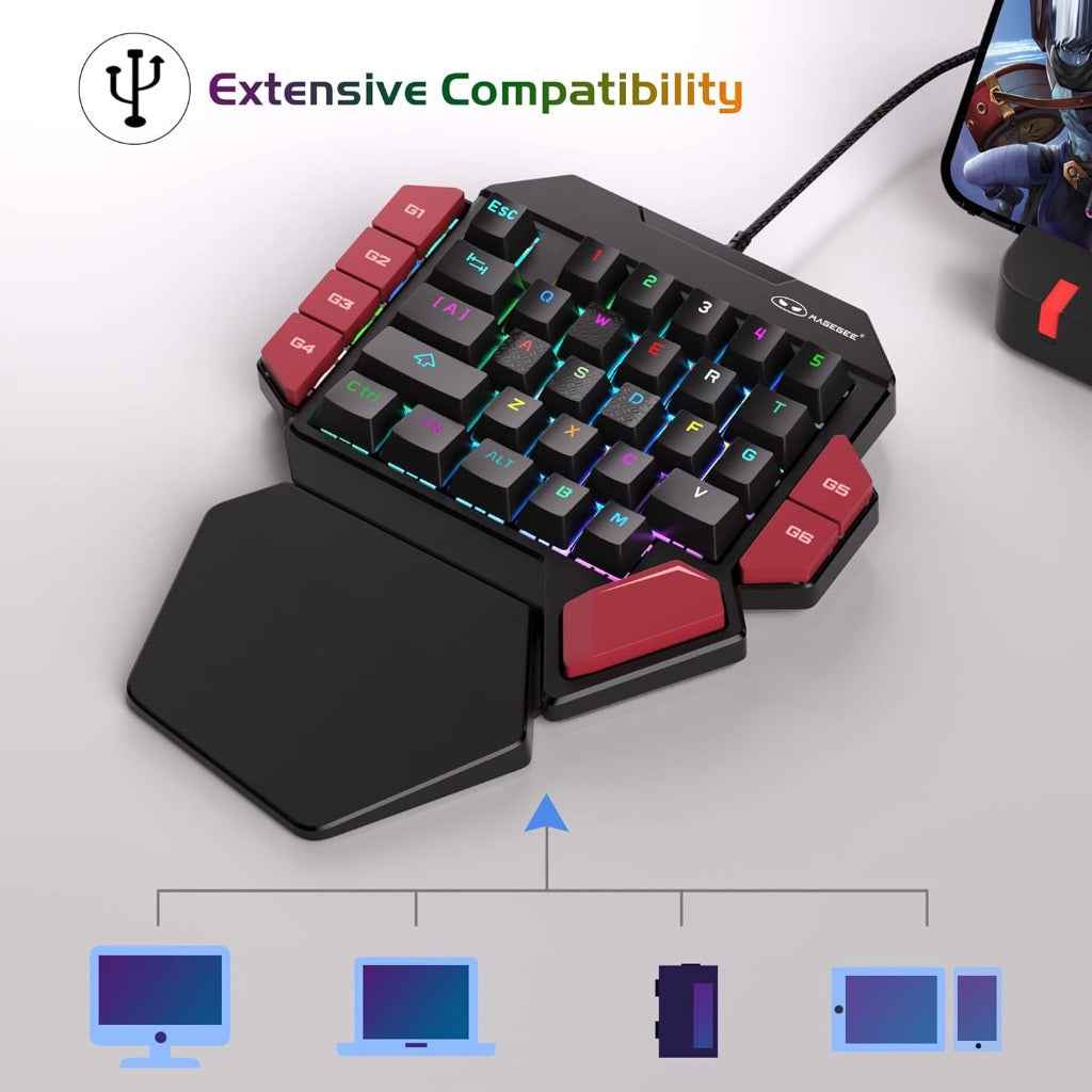 MageGee One Handed Professional Gaming Keyboard