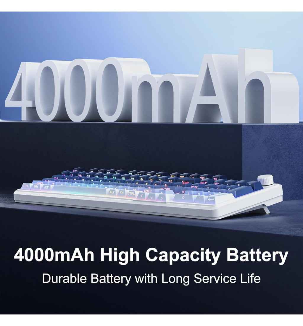 MageGee GK960 Wireless Gaming Keyboard, RGB Tri-Mode Wired/BT/2.4G Creamy Keyboard