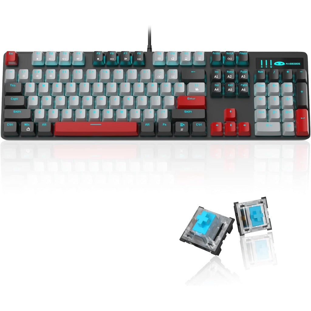 MageGee Mechanical Gaming Keyboard 104 Keys White Backlit