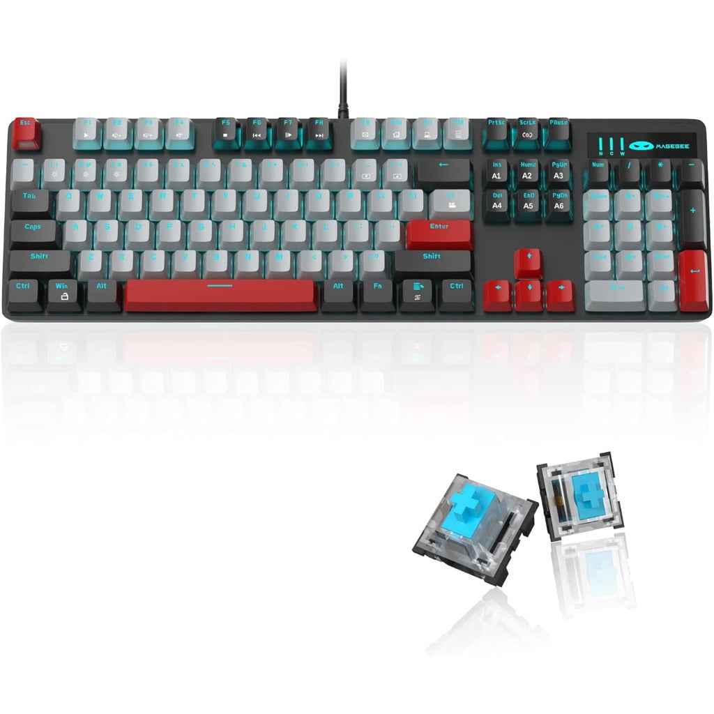 MageGee Mechanical Gaming Keyboard 104 Keys White Backlit