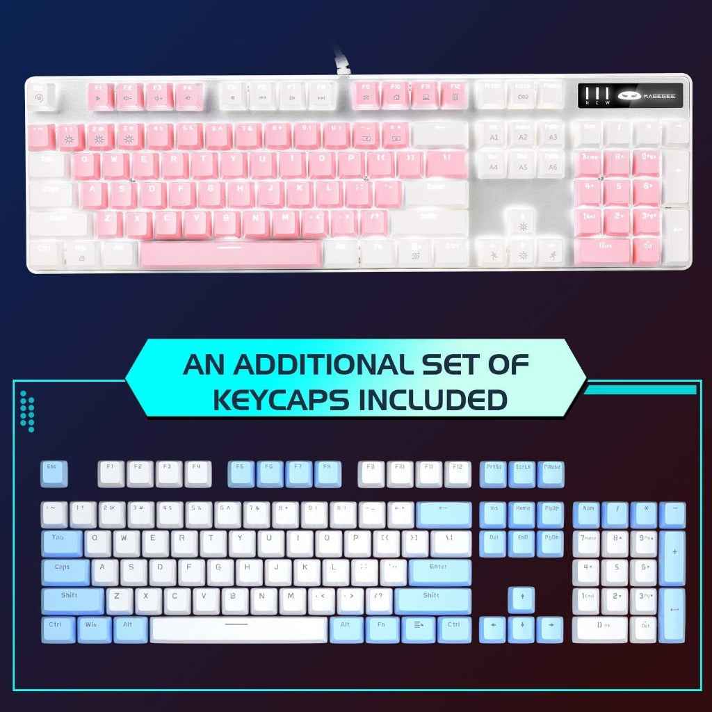 MageGee Mechanical Gaming Keyboard 104 Keys White Backlit