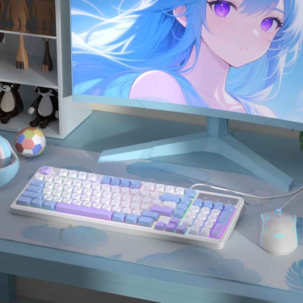 Wire Gaming Keyboard,Creamy Keyboard and Mouse Combo