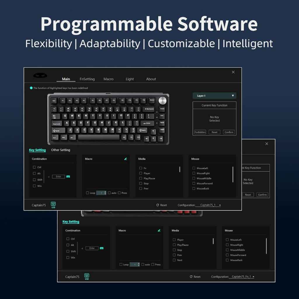 MageGee Captain75 Wireless Mechanical Keyboard CNC Aluminium