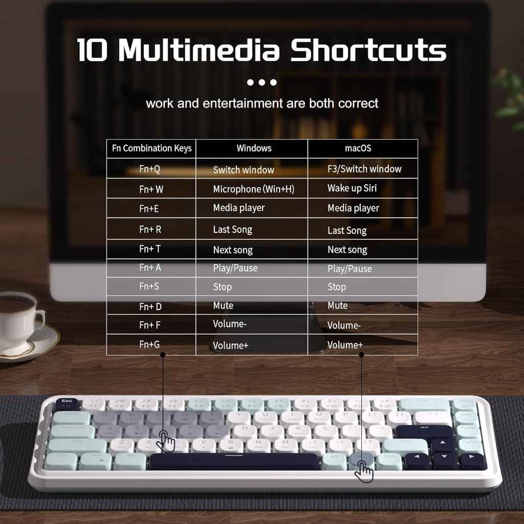 MageGee 2.4G/BT5.0/USB-C Wireless Creamy Mechanical Keyboard