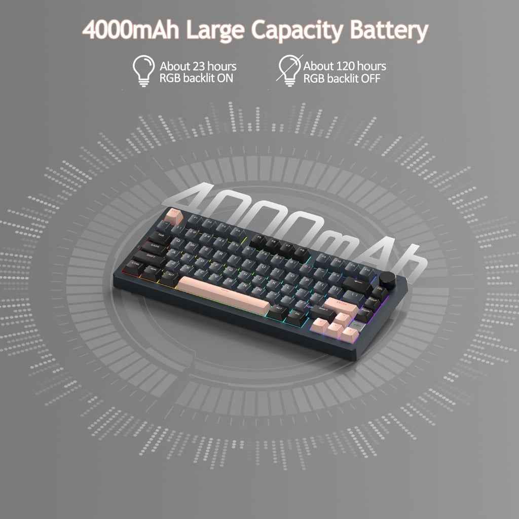 MageGee LIGHT75 Wireless 4000mAh 2.4G/USB-C/BT5.0 Creamy Keyboard