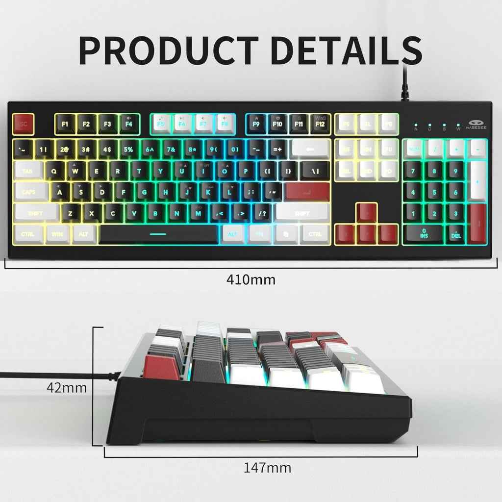 MageGee Creamy Keyboard,K2 Keyboard Wired RGB Backlit 104 Keys