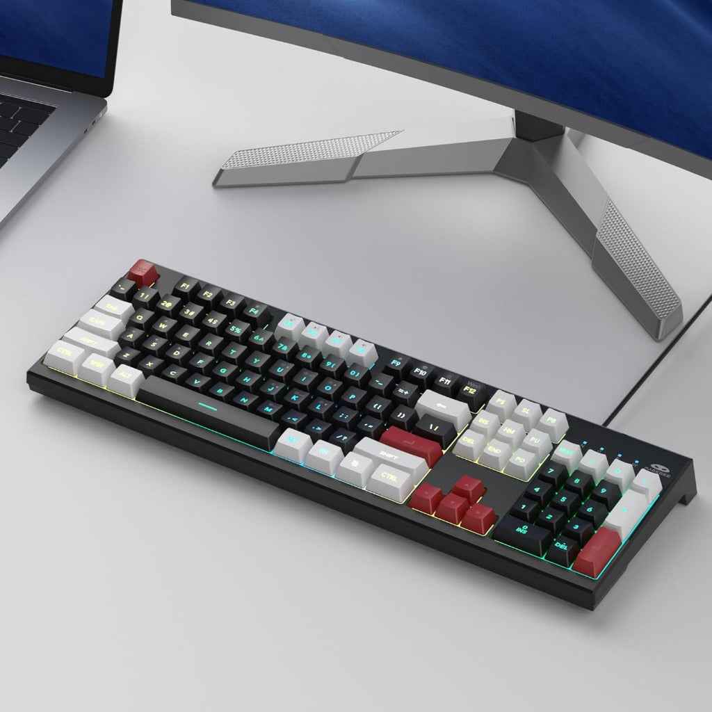 MageGee Creamy Keyboard,K2 Keyboard Wired RGB Backlit 104 Keys