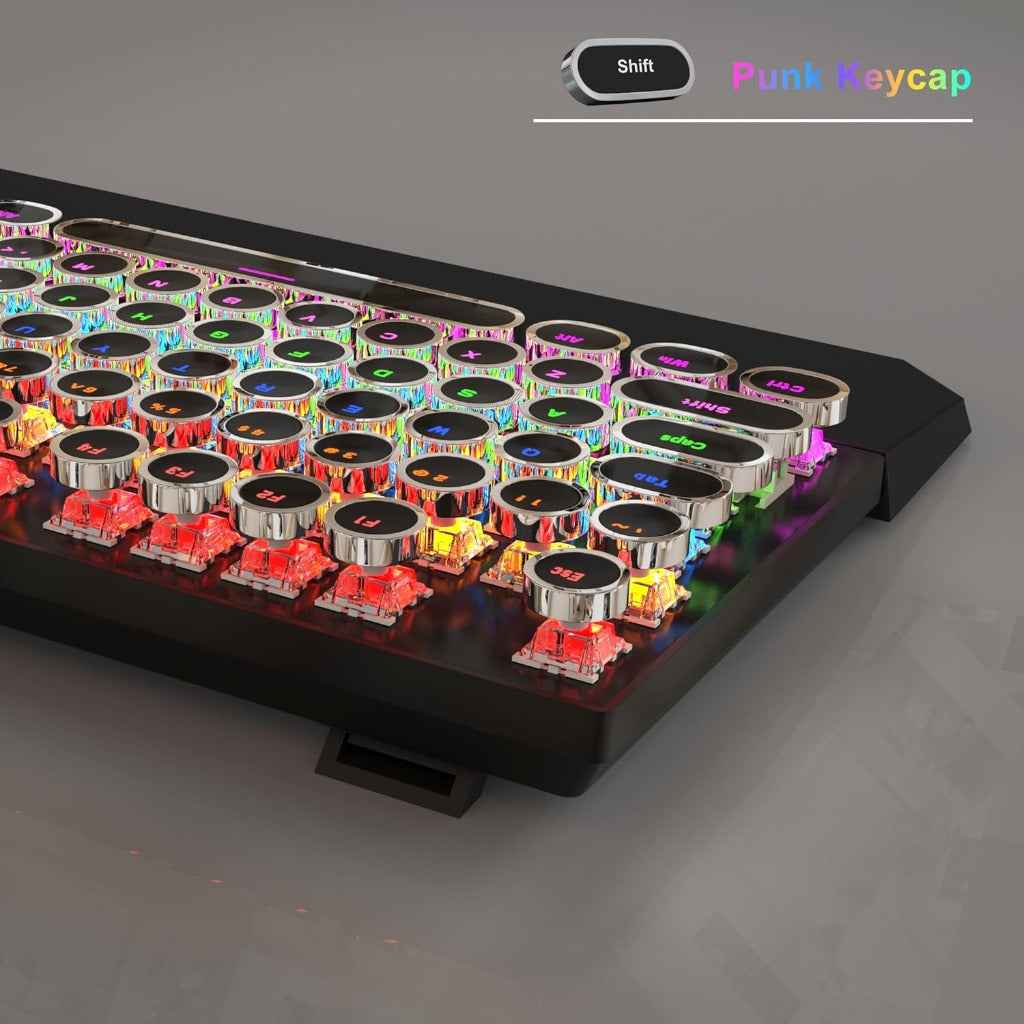 MageGee Typewriter Mechanical Gaming Keyboard, Retro Punk