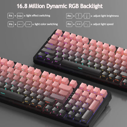 MageGee LIGHT100 2.4G/USB-C/BT5.0 8000mAh Wireless Creamy Keyboard