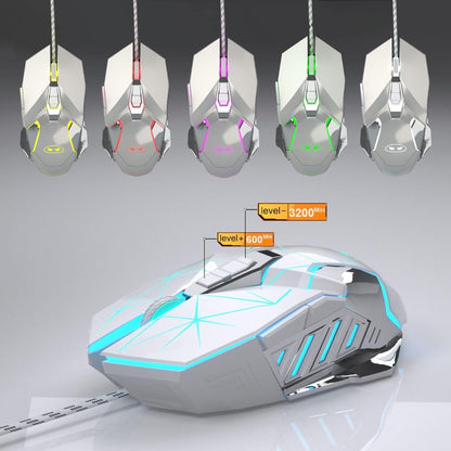Typewriter Mechanical Gaming Keyboard and Mouse Combo, Retro Punk