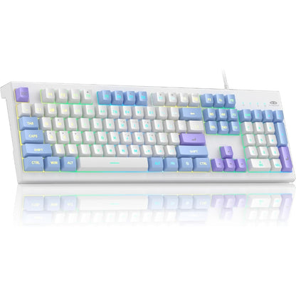 MageGee Creamy Keyboard,K2 Keyboard Wired RGB Backlit 104 Keys