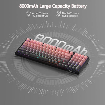 MageGee LIGHT100 2.4G/USB-C/BT5.0 8000mAh Wireless Creamy Keyboard
