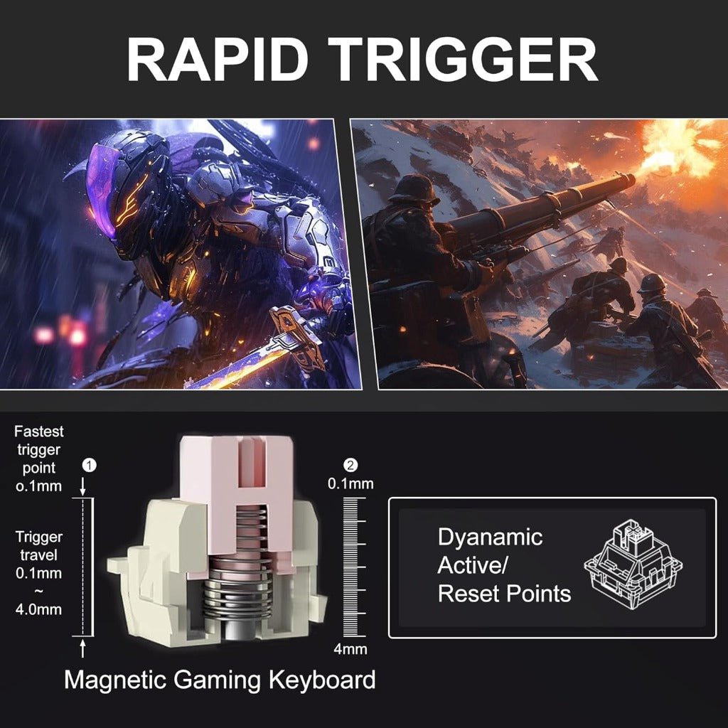 MageGee Captain72 Rapid Trigger Magnetic Switch Keyboard CNC Aluminum Frame
