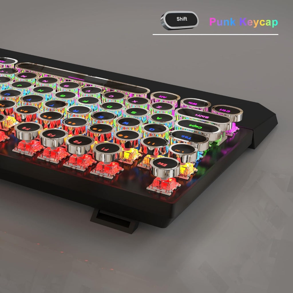 MageGee Typewriter Mechanical Gaming Keyboard, Retro Punk
